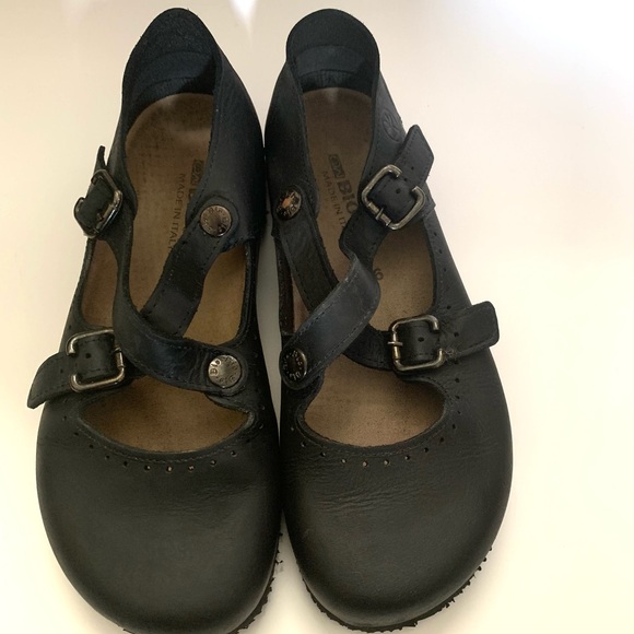 New! Bioline Blk Leather Mary Jane 36 US sz 6 6.5 Made in Italy - Picture 3 of 6